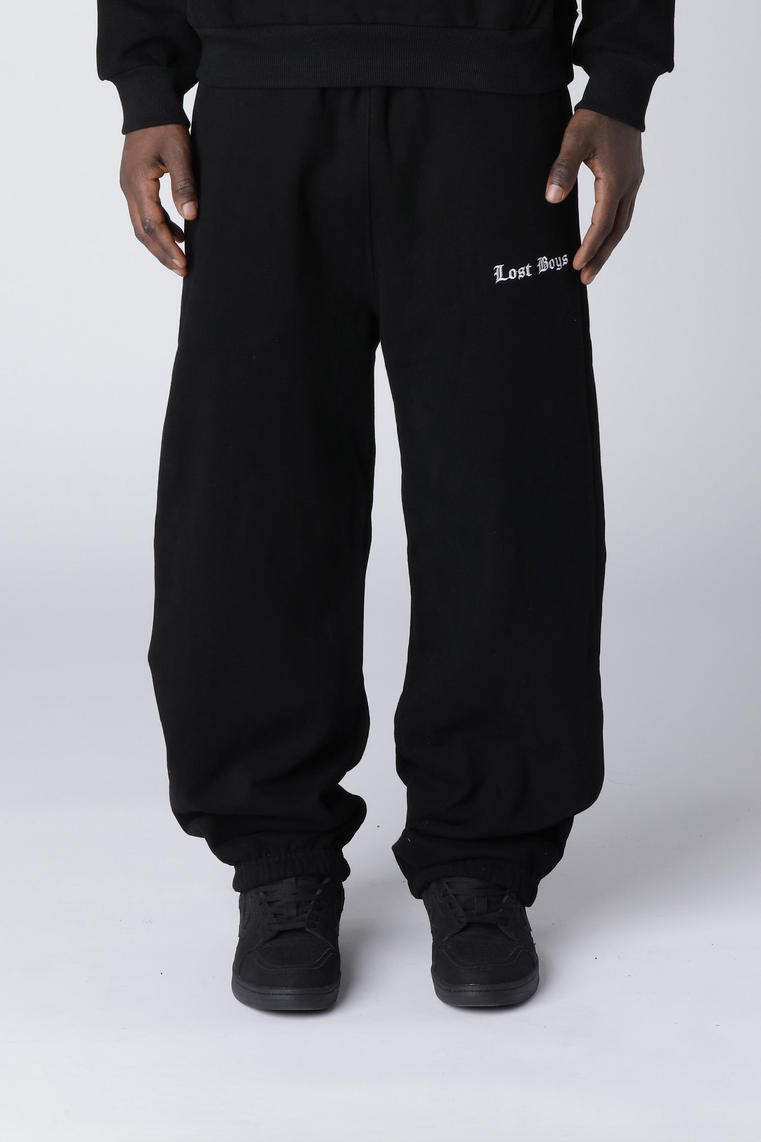 EMBROIDERY LOGO JOGGERS - Black