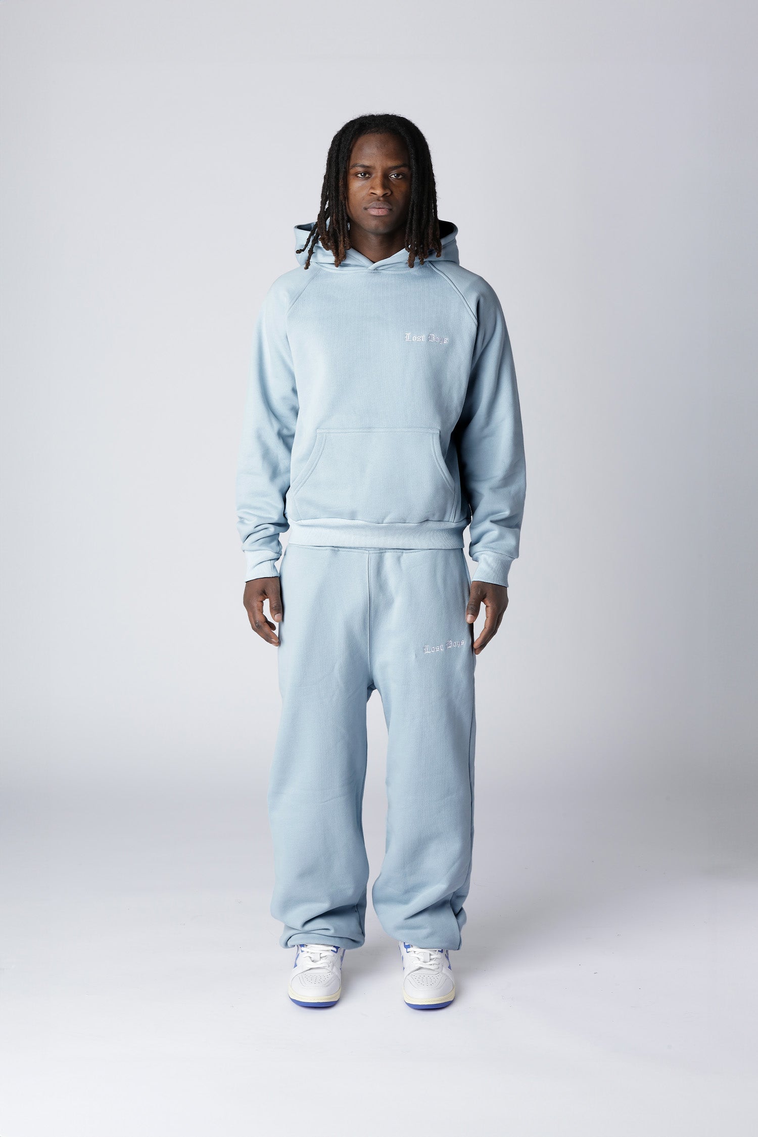 EMBROIDERY LOGO JOGGERS - Clear blue