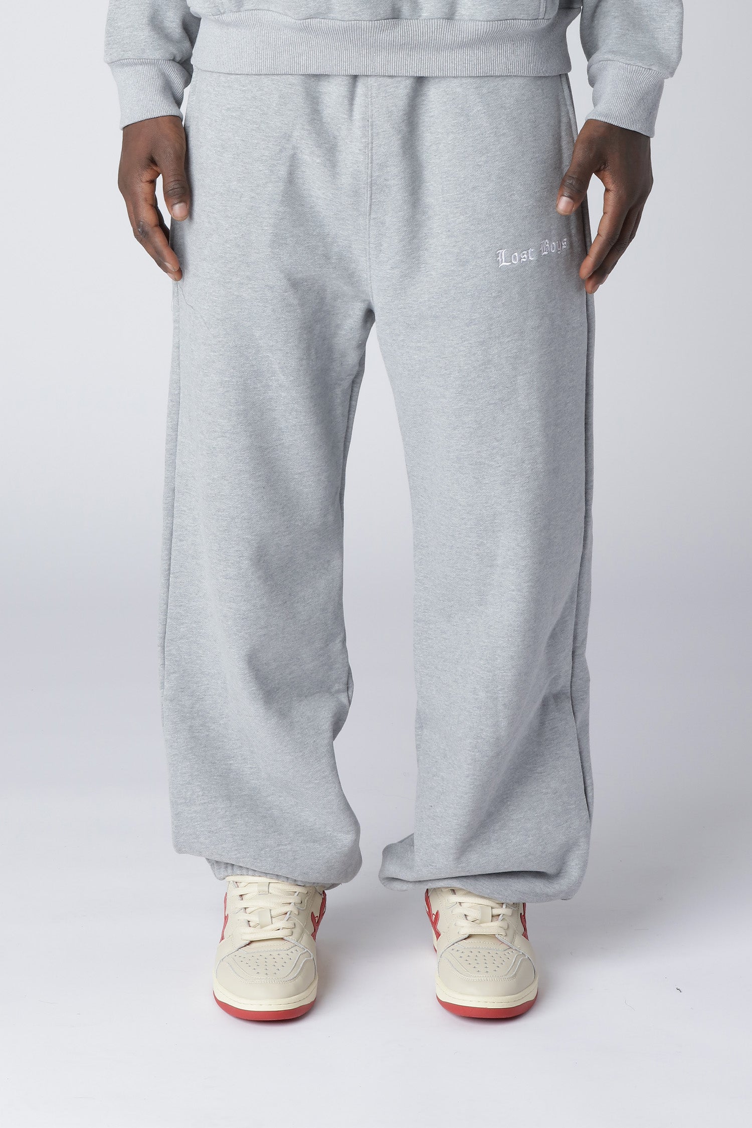 EMBROIDERY LOGO JOGGERS - Gray