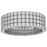 4 Row Diamond Stacked Eternity Ring