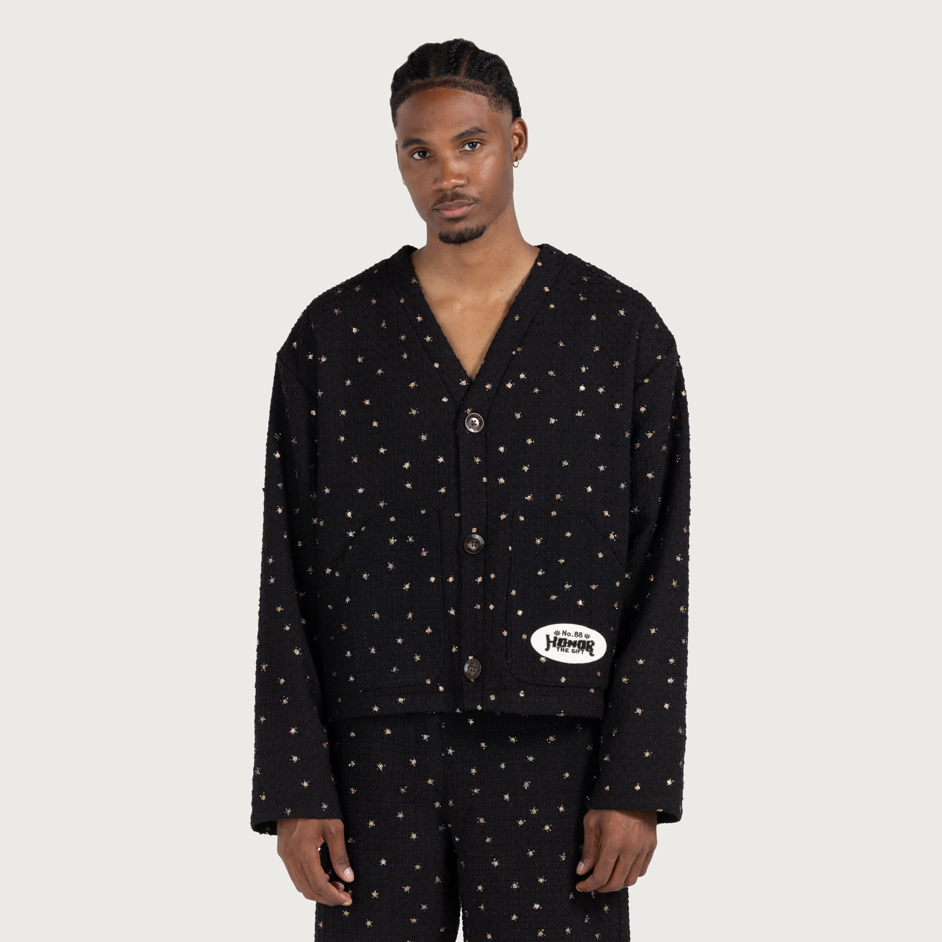 Beaded Cardigan - Black