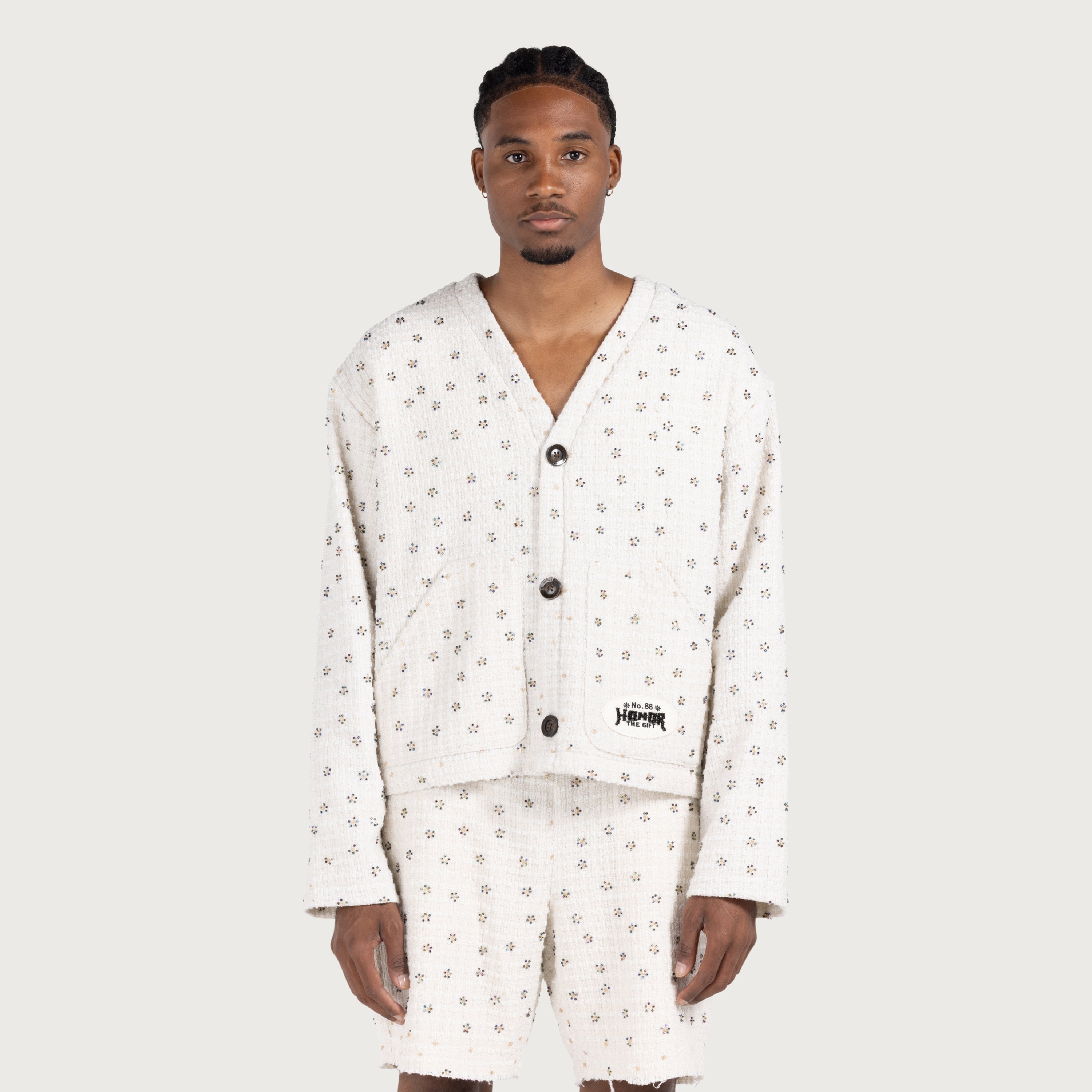 Beaded Cardigan - White