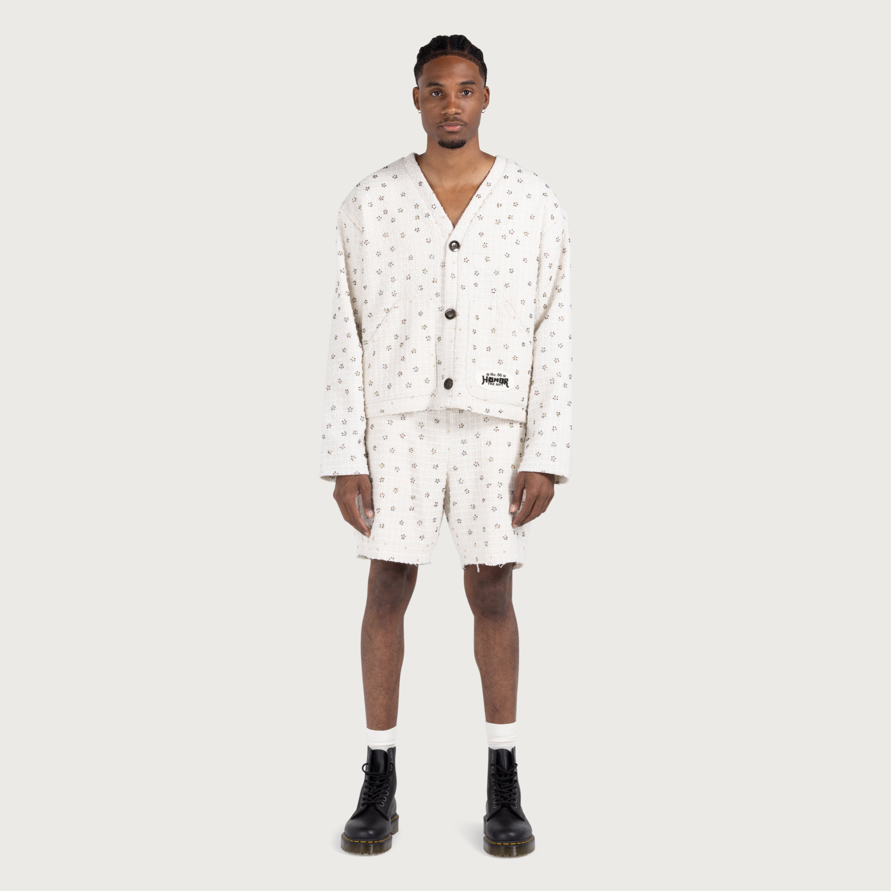 Beaded Shorts - White