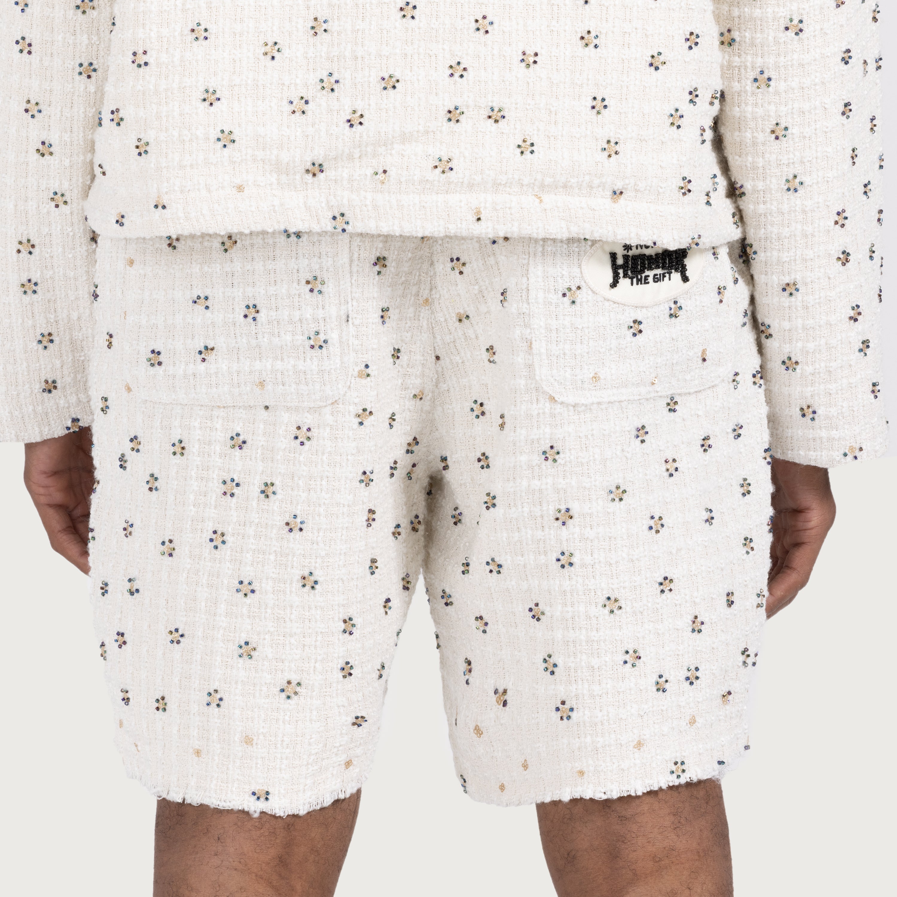 Beaded Shorts - White