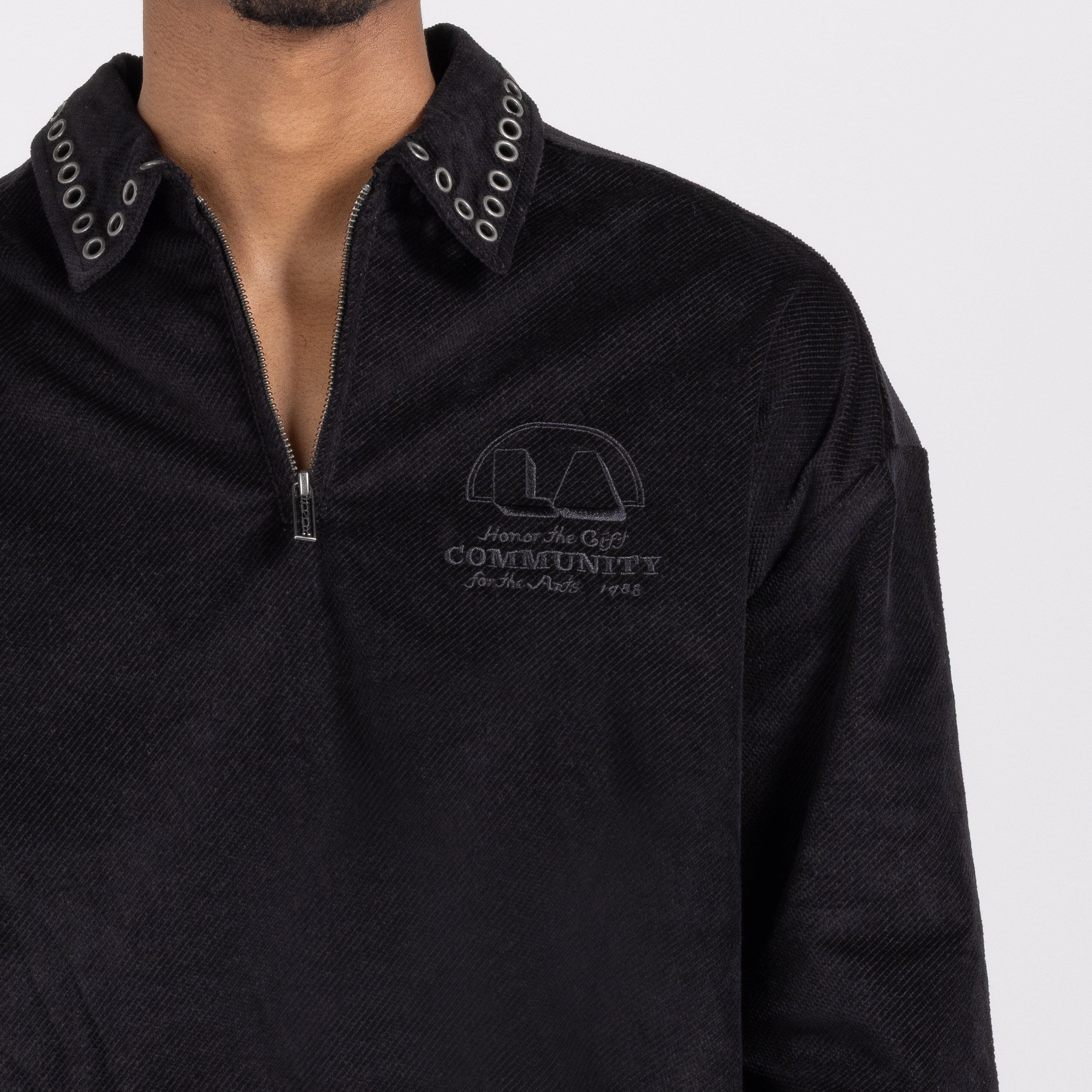 Brushed 1/4 Zip - Black