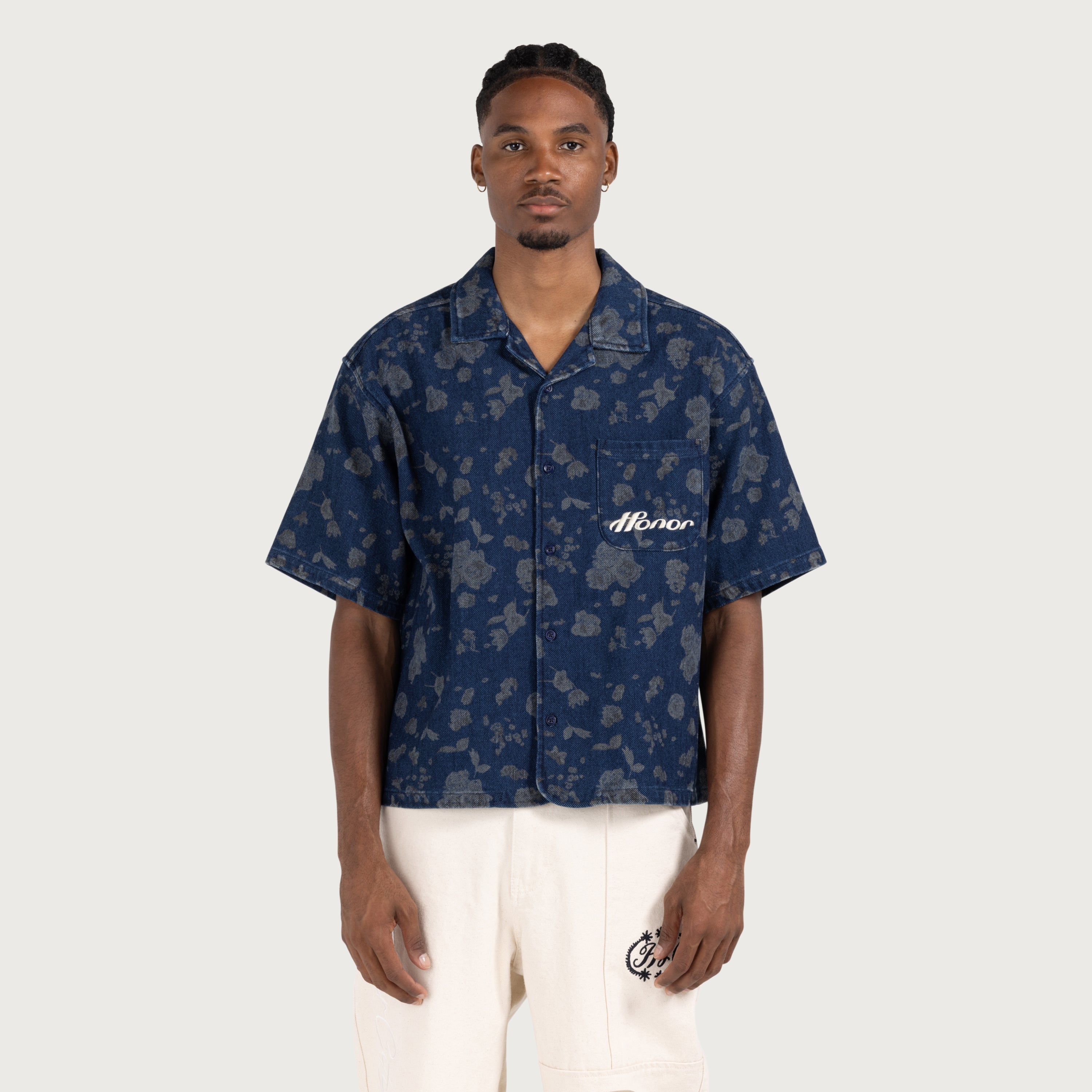 Indigo Floral Camp - Blue