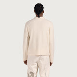 Long Sleeve Knit Polo - Bone