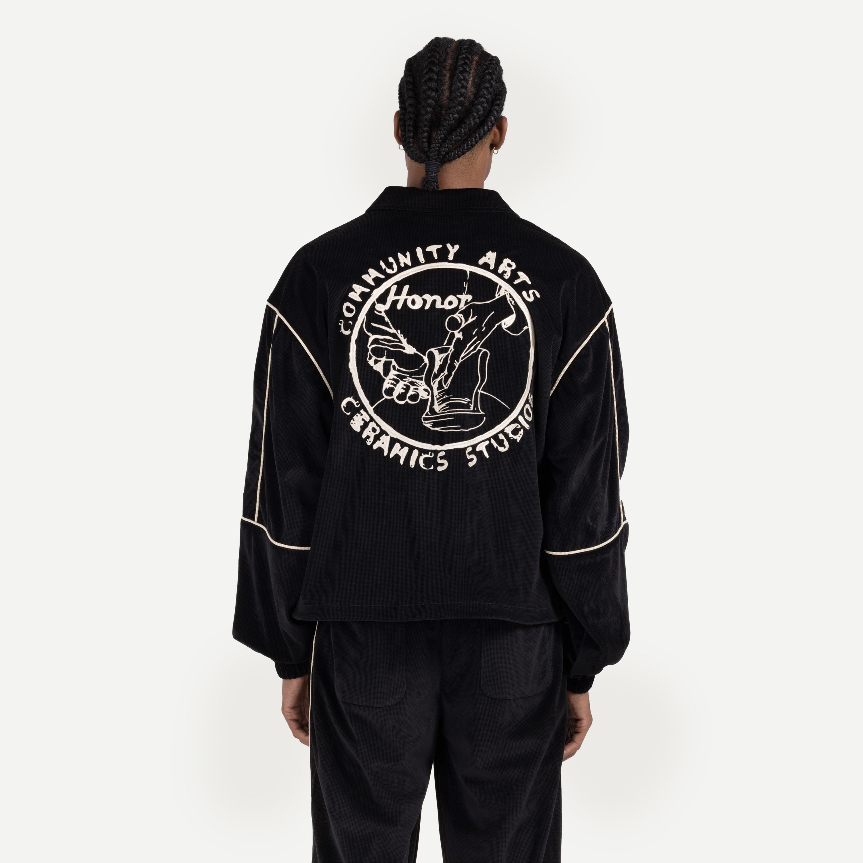 Piping Track Jacket - Black