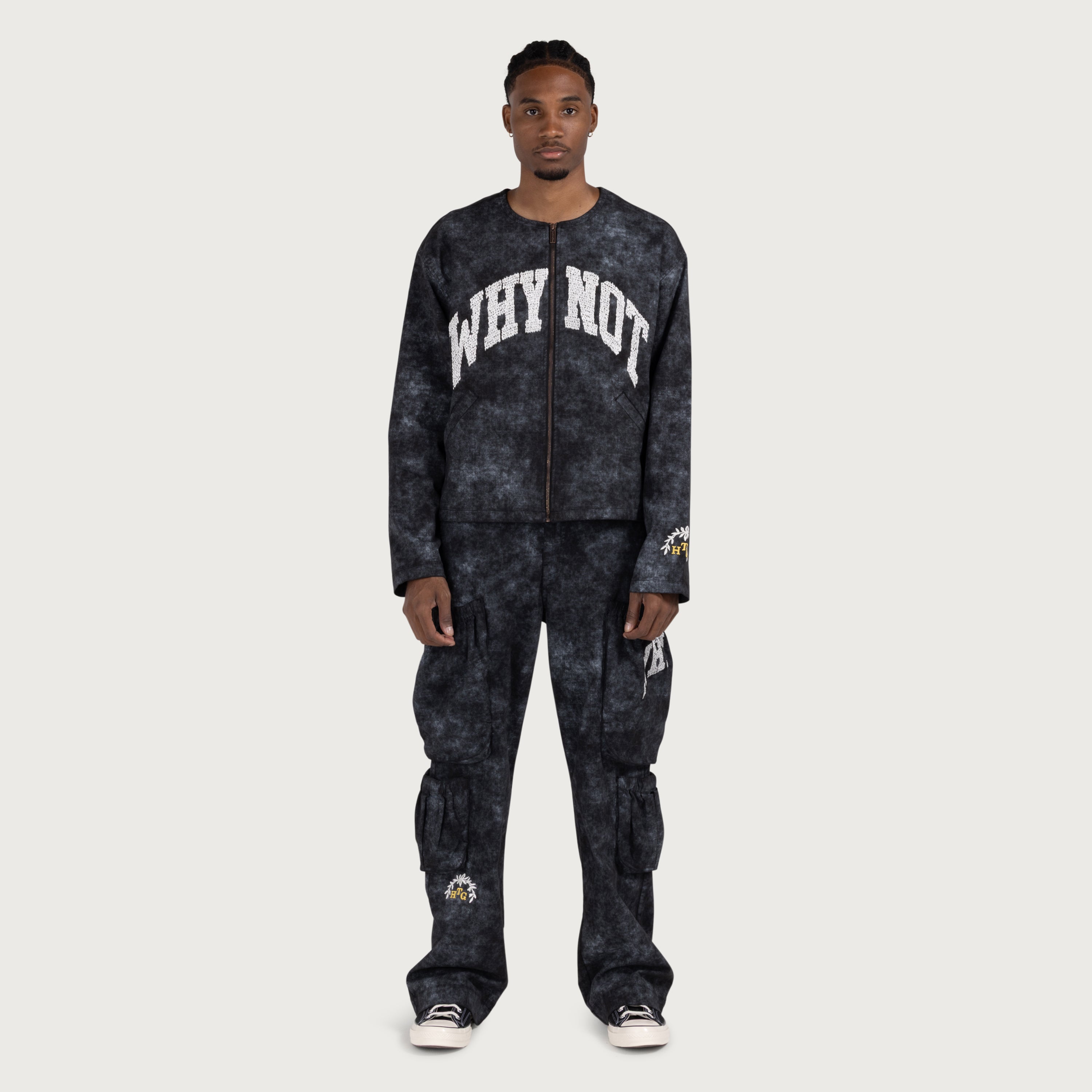 Twill Cargo Wide Leg - Black