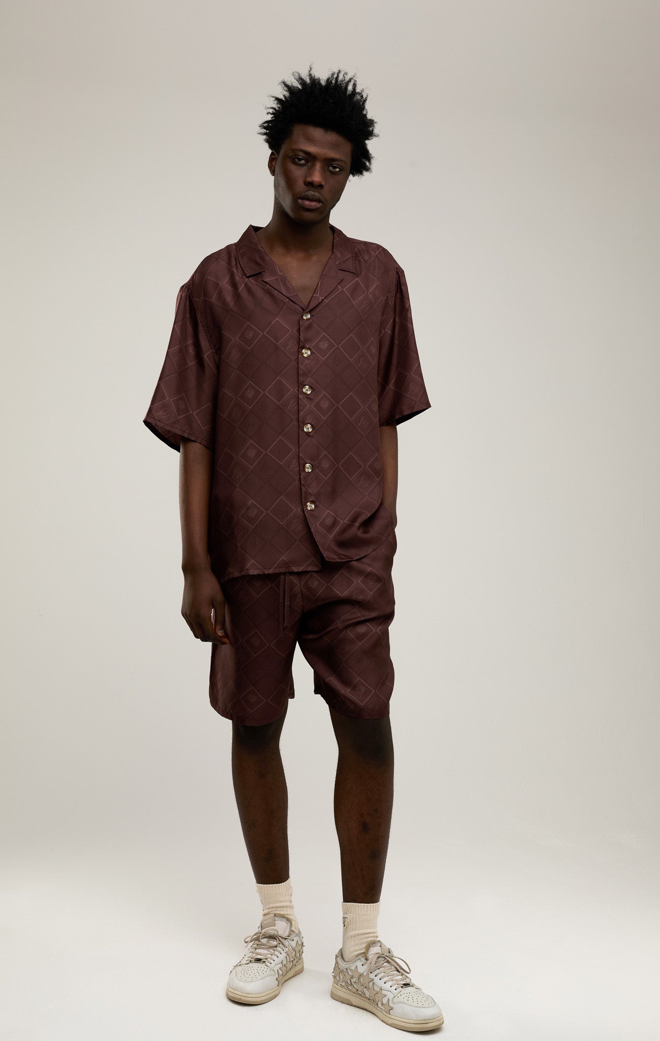 FADED MONOGRAM SILK SHIRT