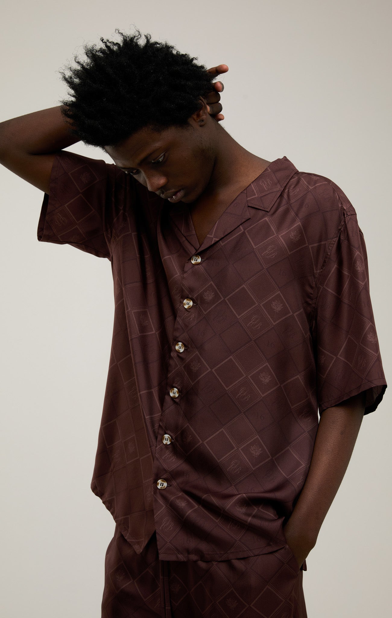 FADED MONOGRAM SILK SHIRT