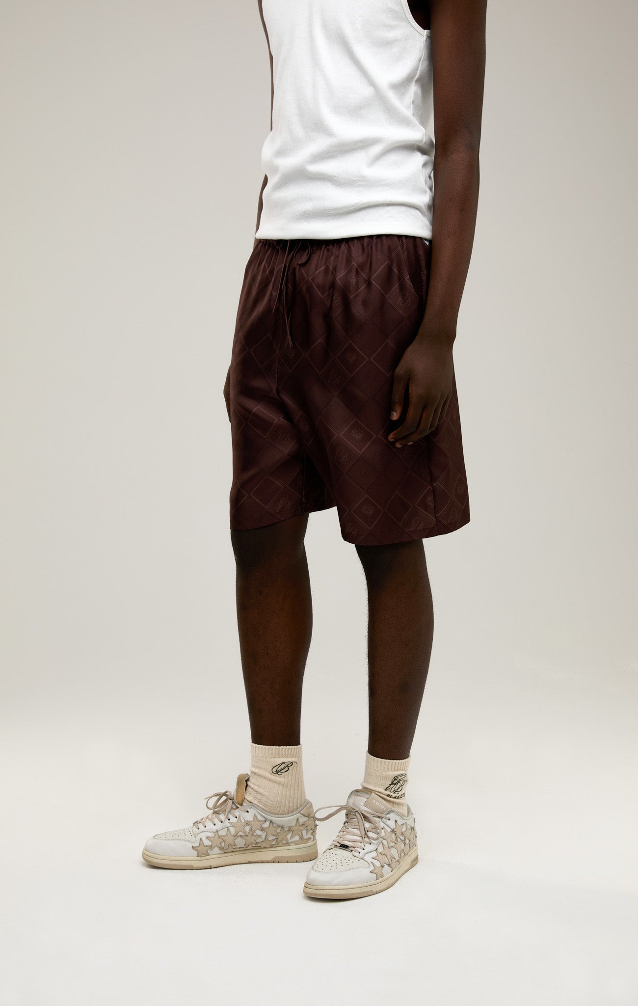 FADED MONOGRAM SILK SHORTS