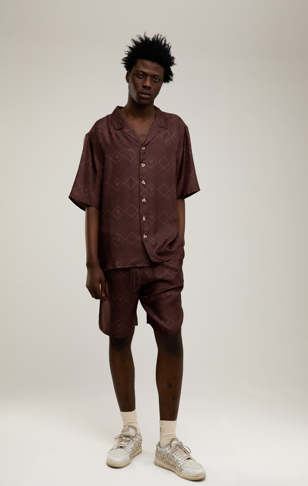 FADED MONOGRAM SILK SHORTS