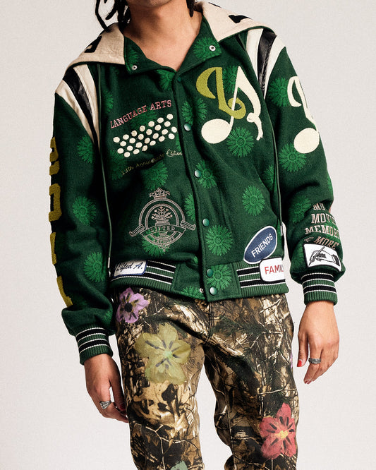 "Orwell" Letterman Jacket (Green)
