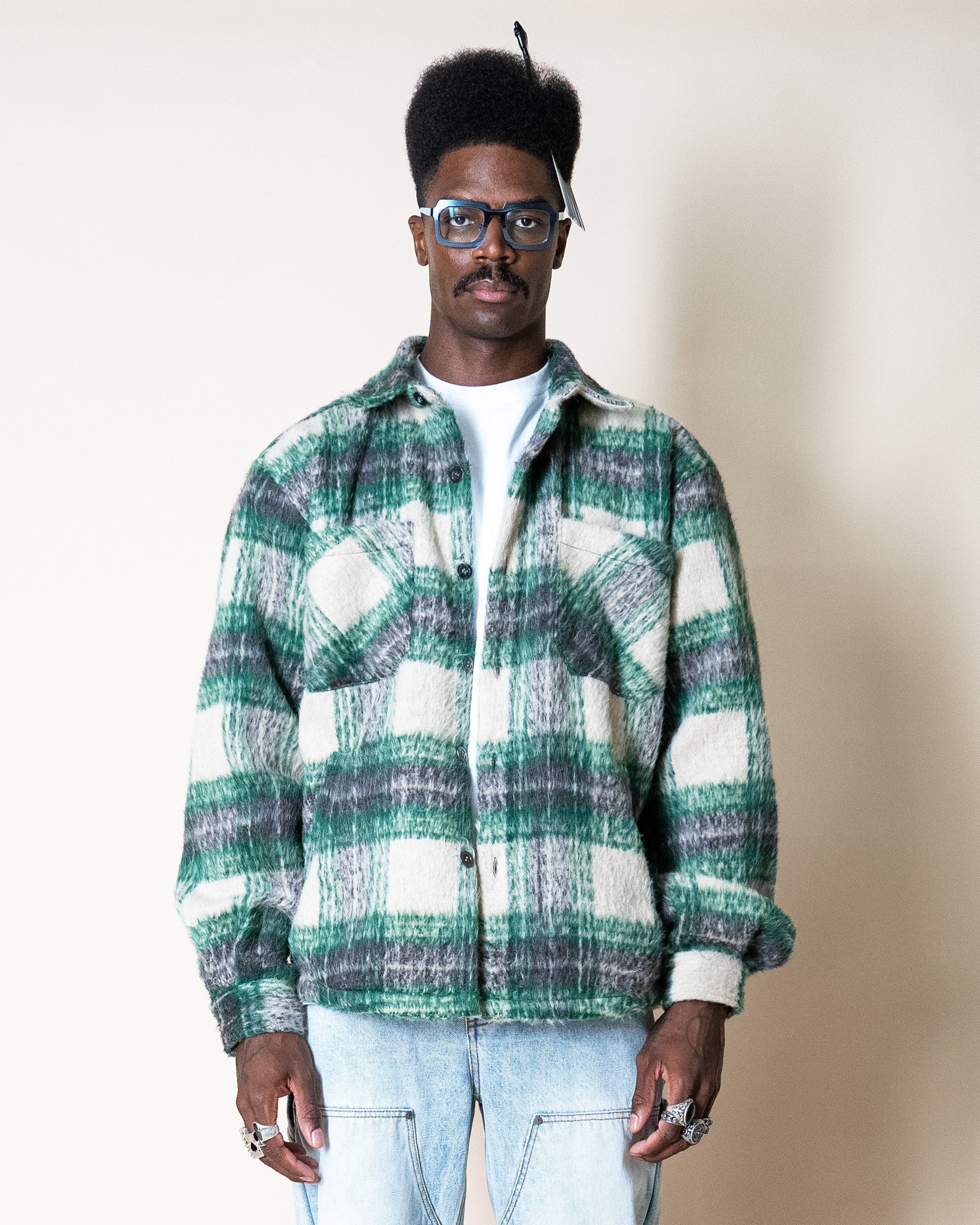 EPTM Side Slit Flannel - Green