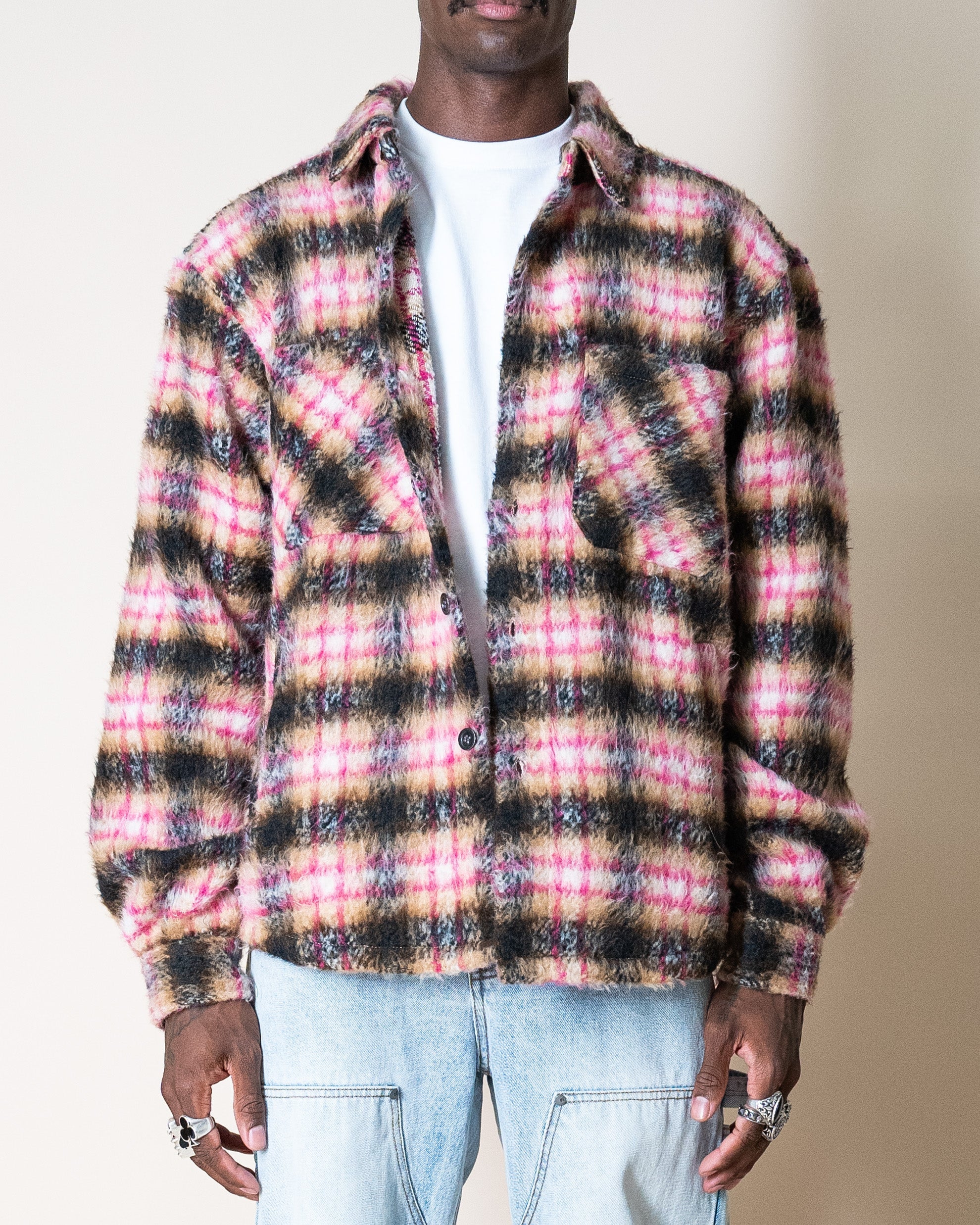EPTM Side Slit Flannel - Pink
