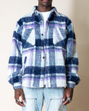 EPTM Side Slit Flannel - Purple/White