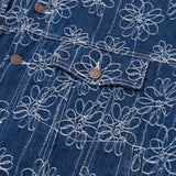 Flower Jacquard Jacket - Indigo