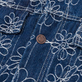 Flower Jacquard Jacket - Indigo