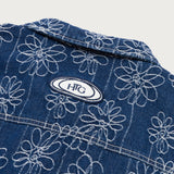 Flower Jacquard Jacket - Indigo
