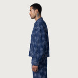 Flower Jacquard Jacket - Indigo