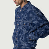 Flower Jacquard Jacket - Indigo