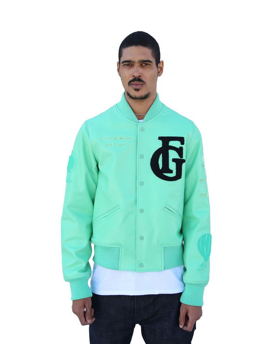 HOT AIR BALLON LEATHER JACKET | MINT GREEN