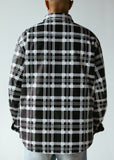 PLAID LEATHER PUFFER SHIRT | BLACK+WHITE