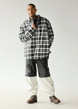 PLAID LEATHER PUFFER SHIRT | BLACK+WHITE