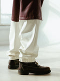 DOUBLE LAYER PANTS | BURGUNDY+WHITE