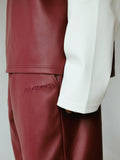 DOUBLE LAYER PANTS | BURGUNDY+WHITE