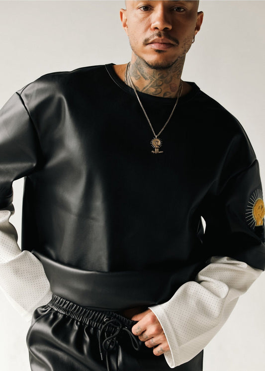 DOUBLE SLEEVE SHIRT | BLACK+WHITE