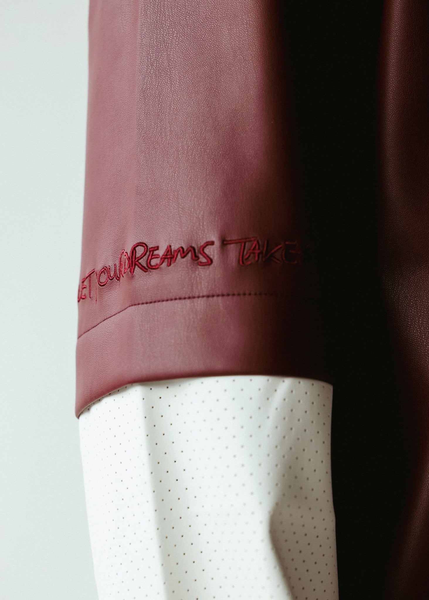 DOUBLE SLEEVE SHIRT | BURGUNDY+WHITE