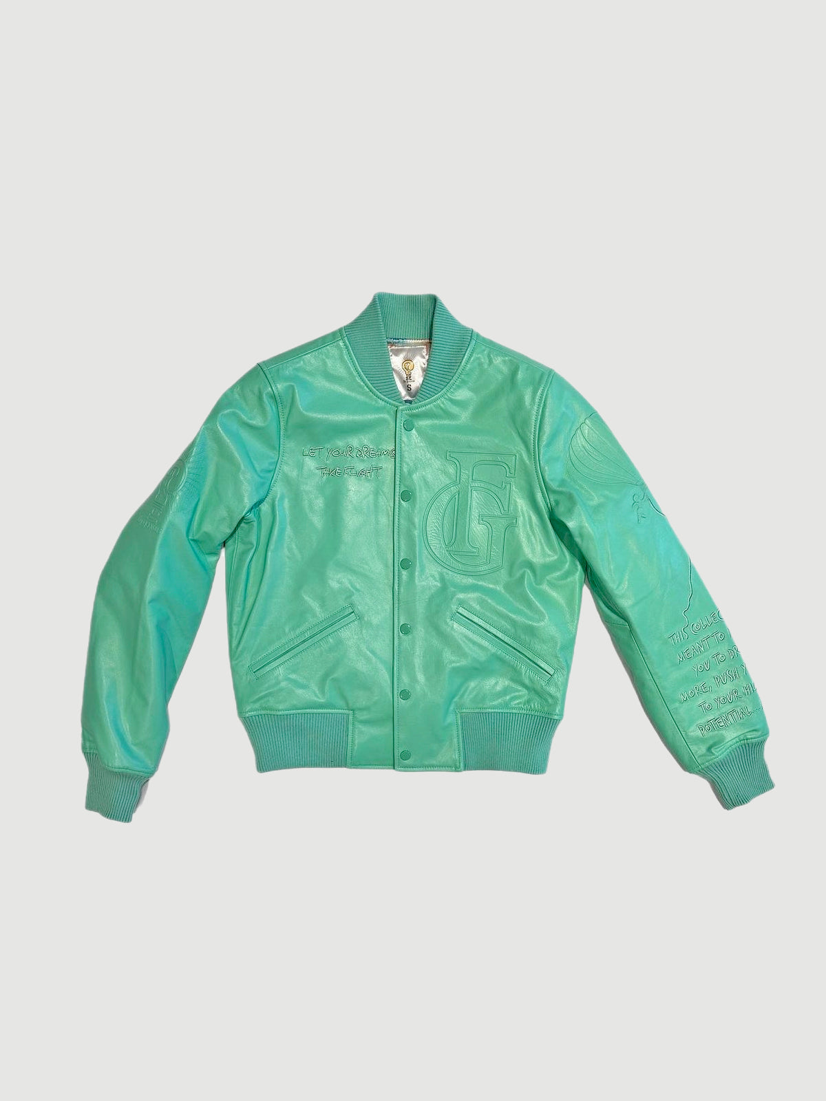HOT AIR BALLON LEATHER JACKET | MINT GREEN