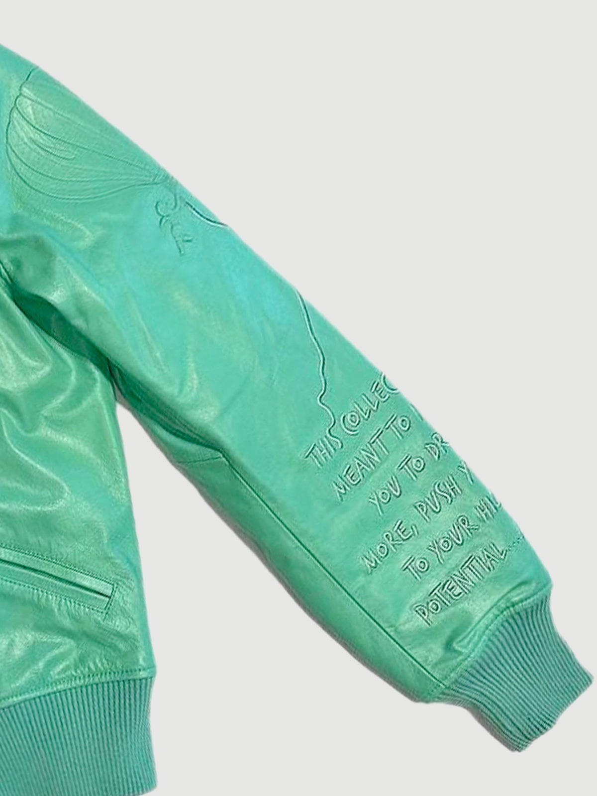 HOT AIR BALLON LEATHER JACKET | MINT GREEN