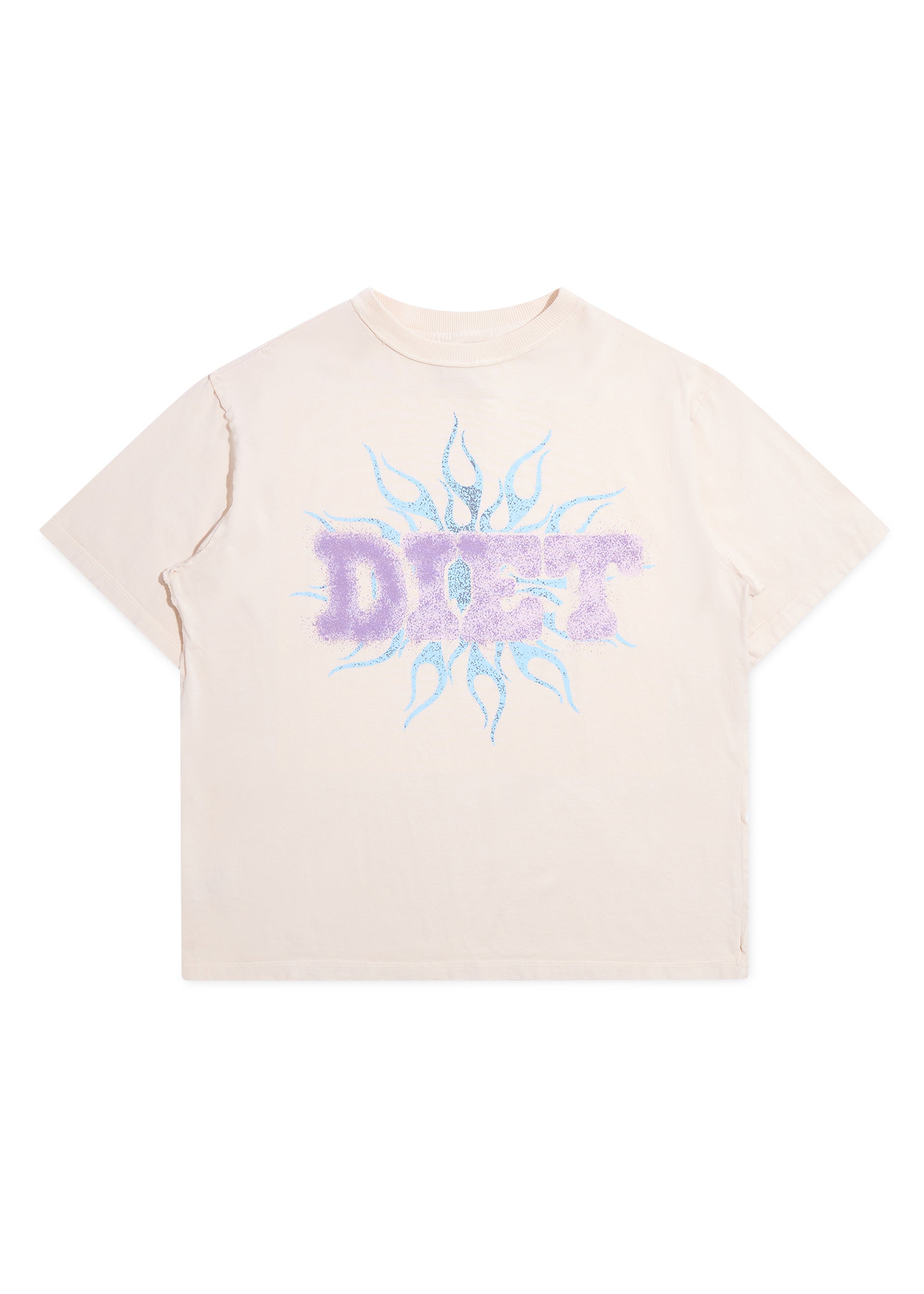 Flame Spray Tee - Cream/Purple