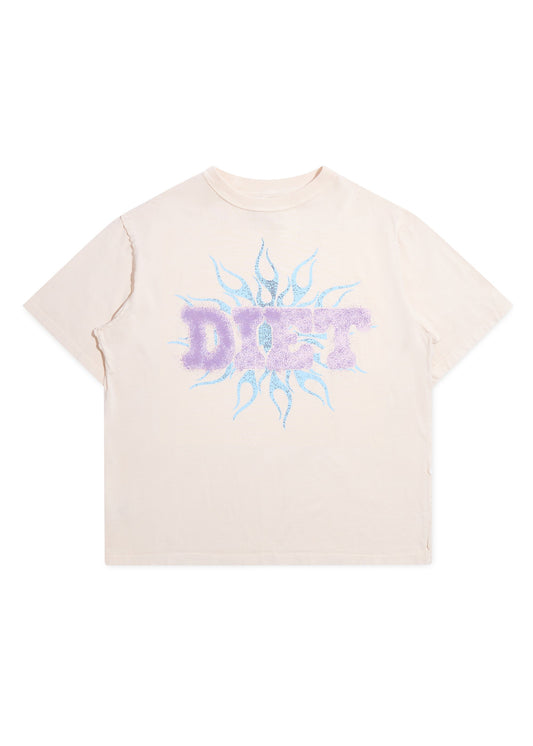 Flame Spray Tee - Cream/Purple