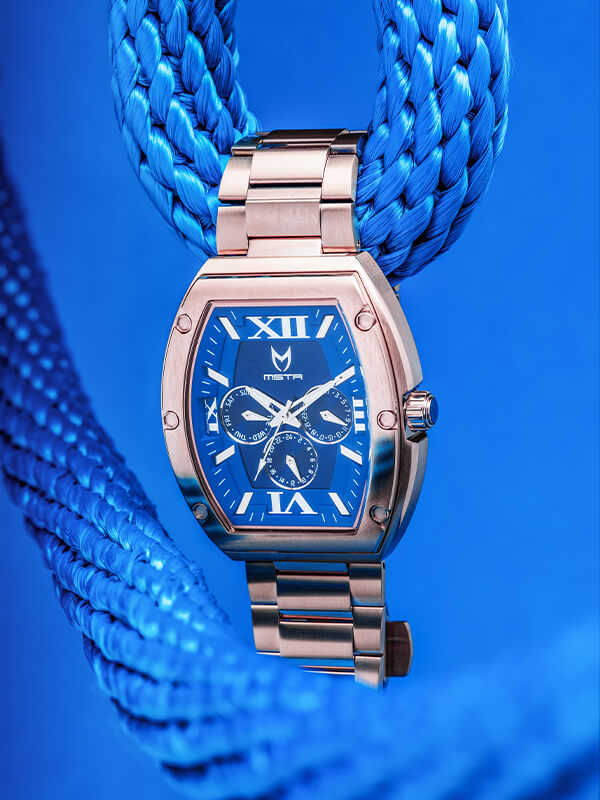 MJ127SS - MAJOR ROSE GOLD / BLUE / STEEL BAND