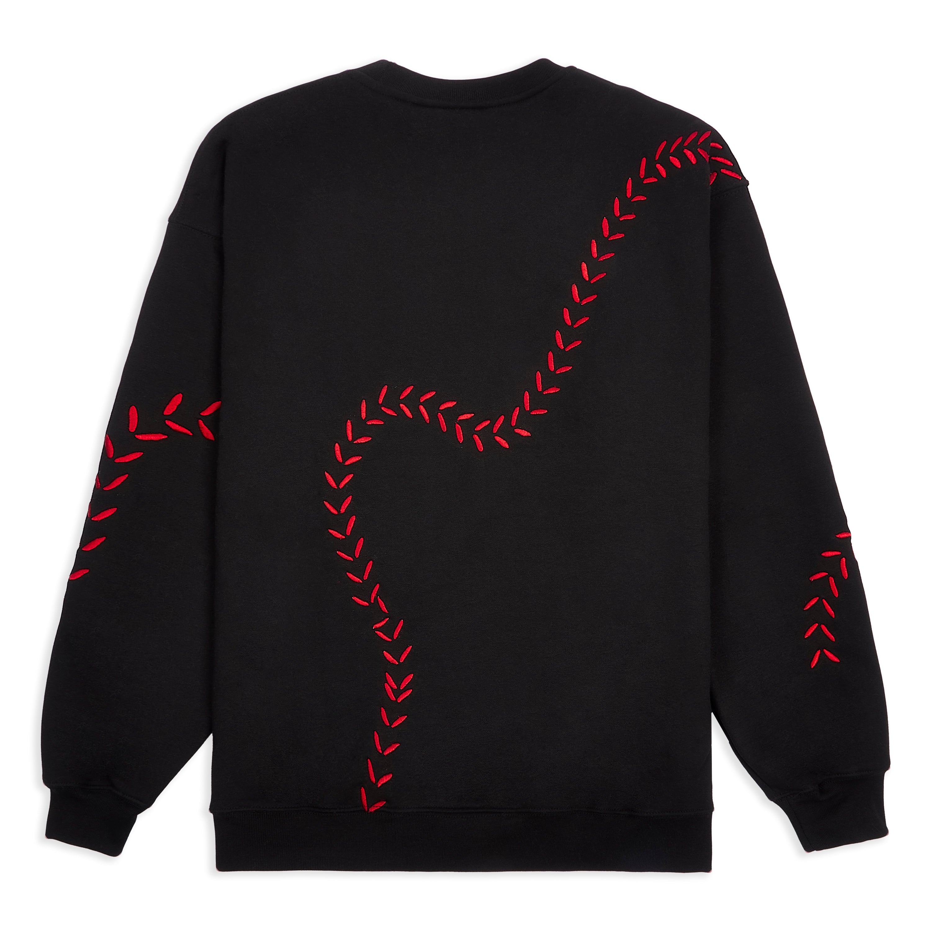 Baseball Stitch Sweatshirt - Black / Red