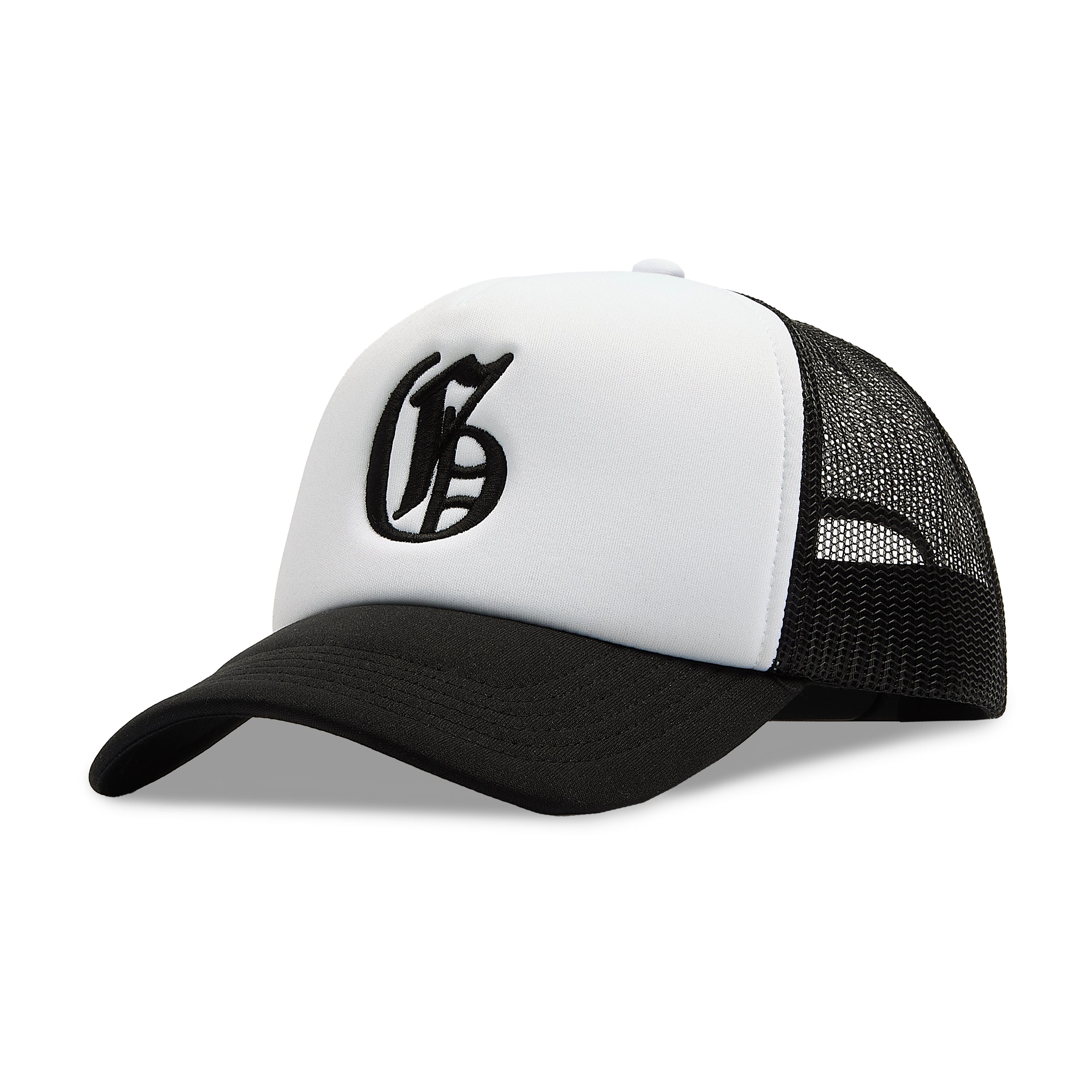 Old English Trucker Cap - Black / White