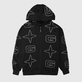 G* Zipped Hoodie - Black / Grey