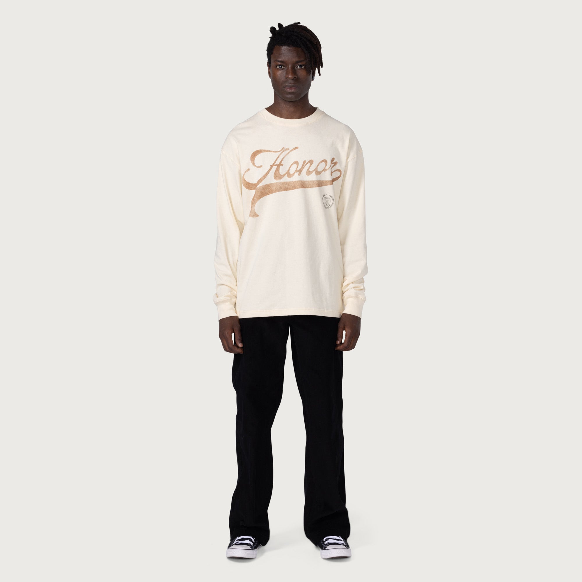 Holiday Script L/S T-Shirt - Bone
