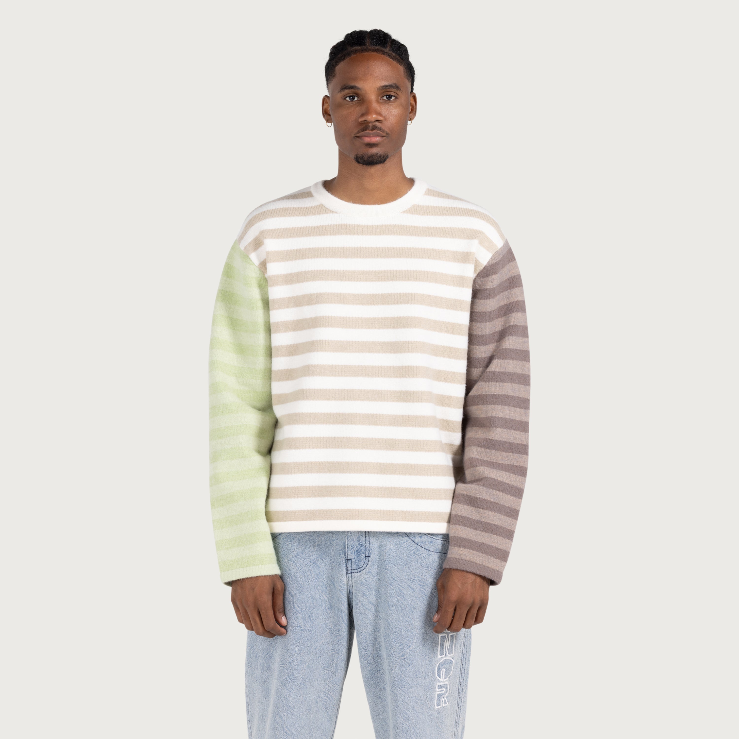 Multi Stripe Crew - Bone