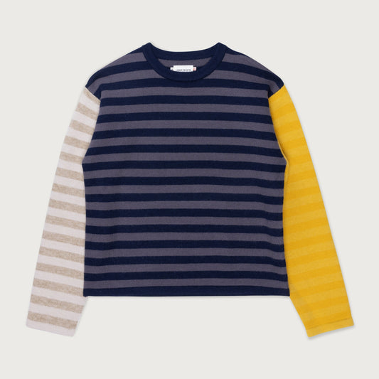 Multi Stripe Crew - Navy