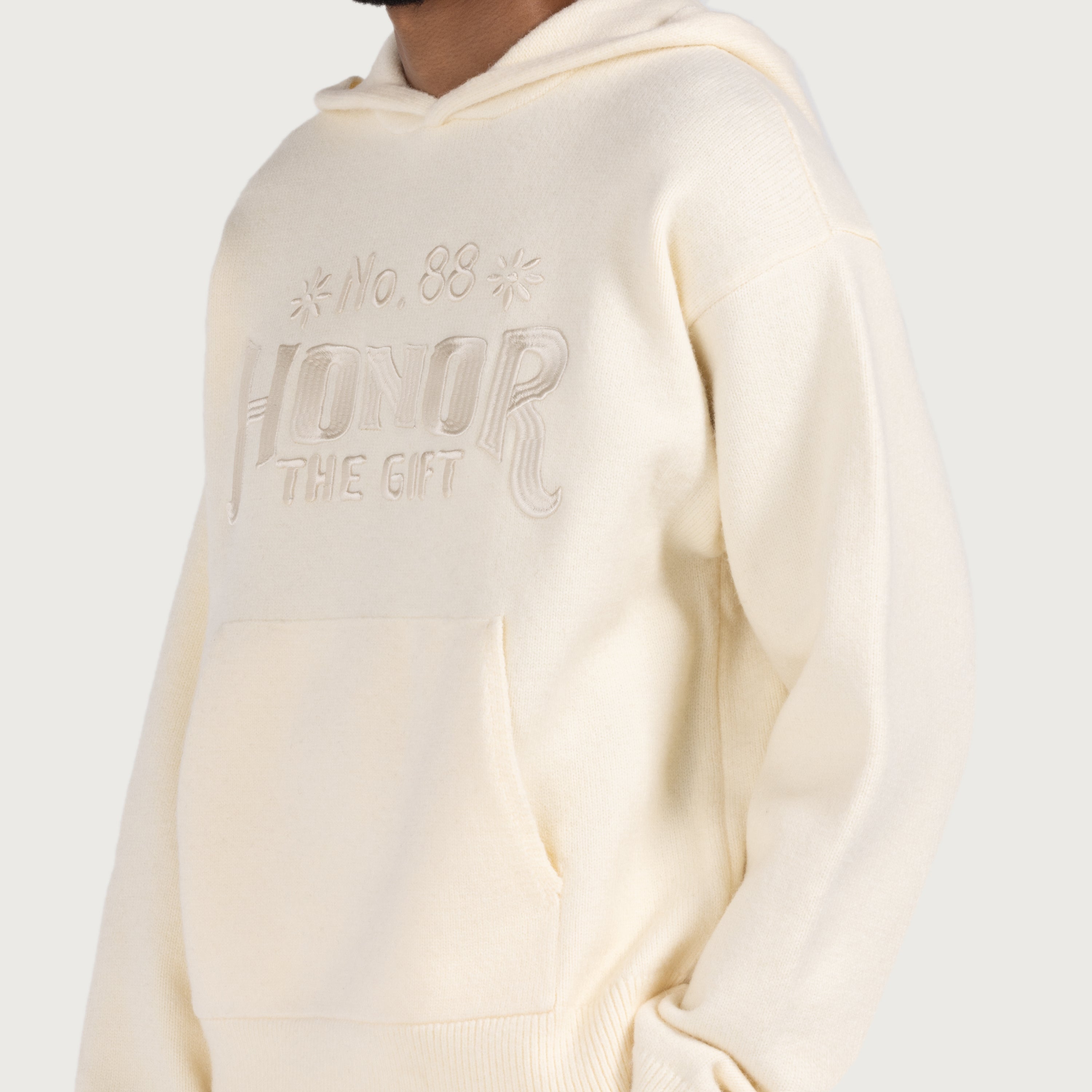 Art Knit Hoodie - Bone