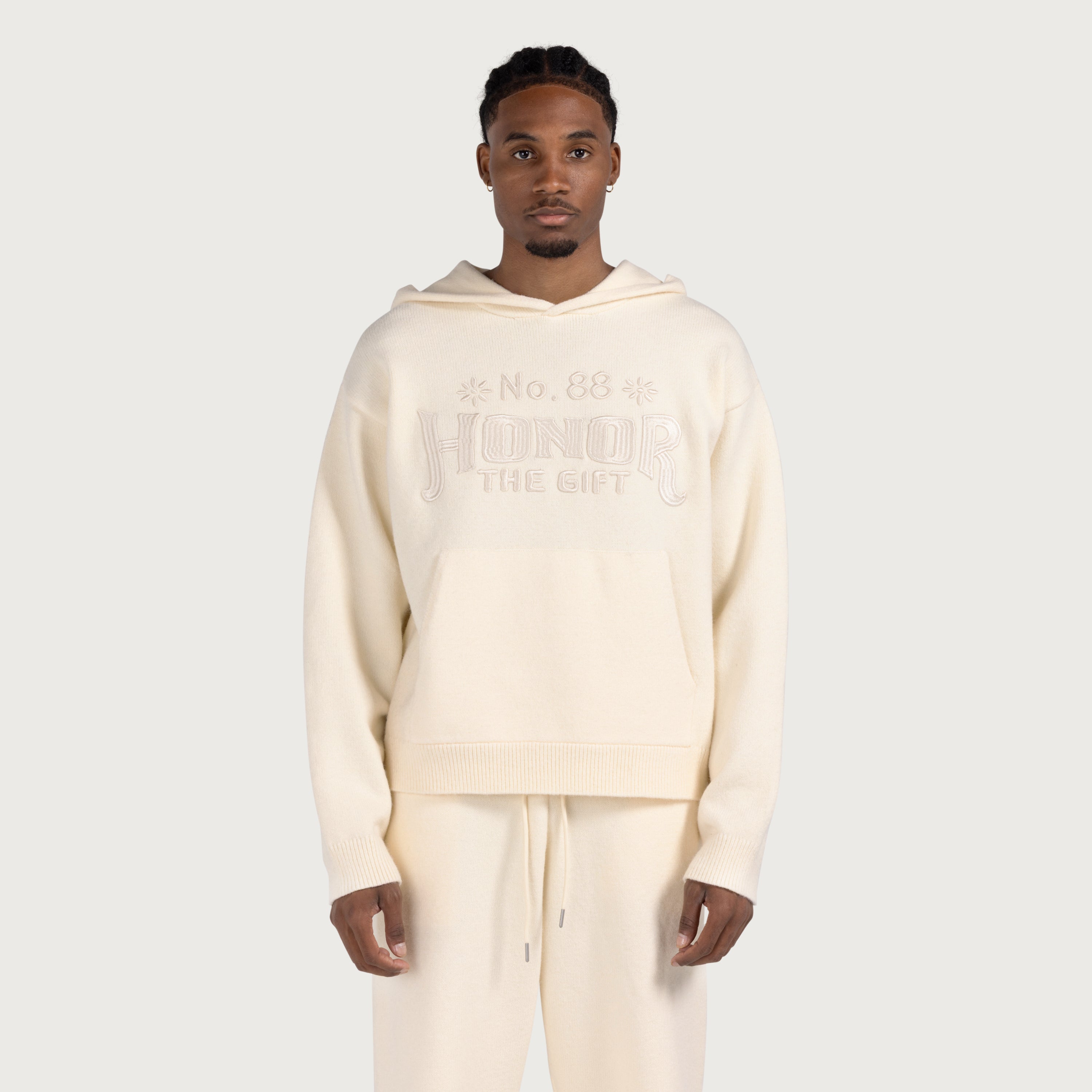Art Knit Hoodie - Bone