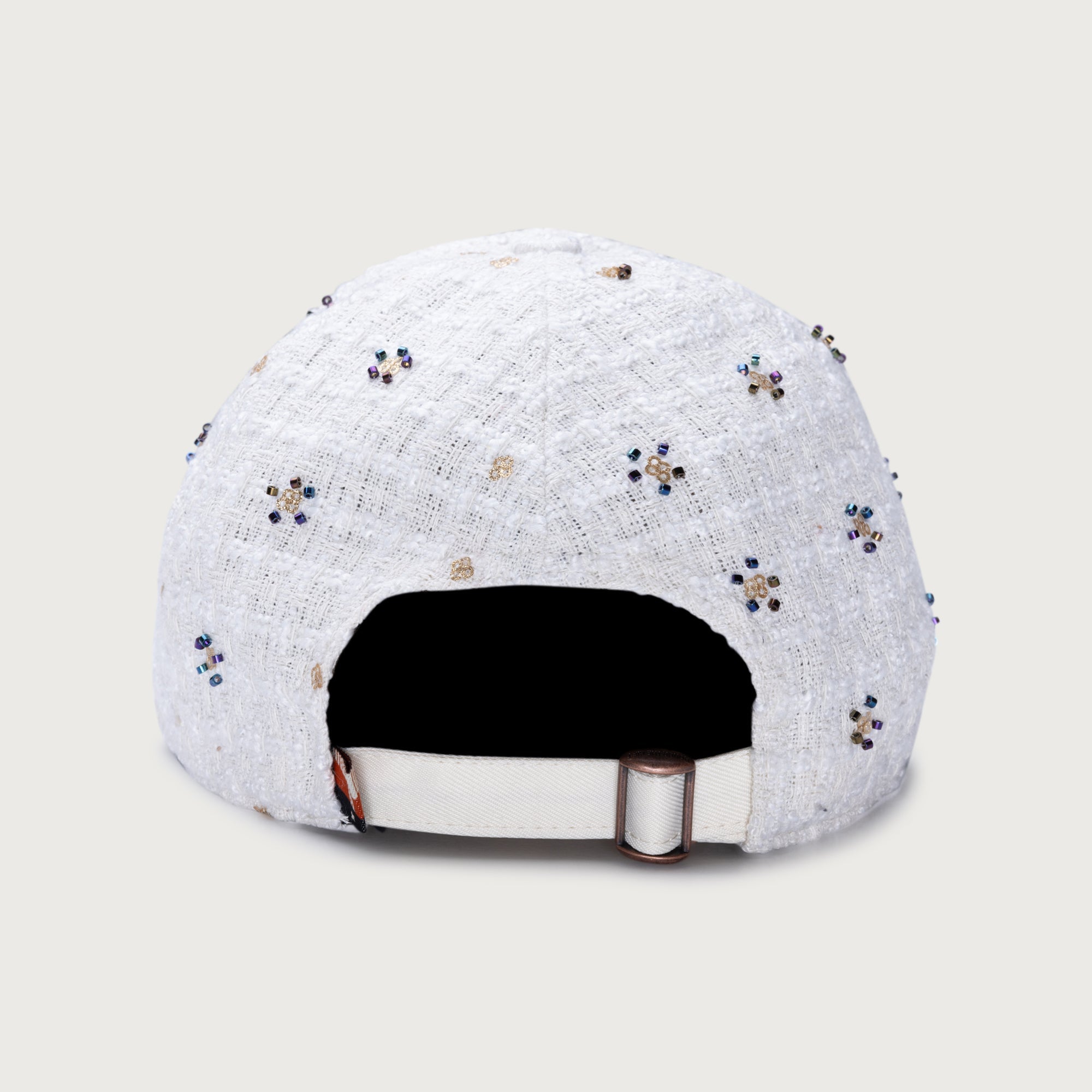 Beaded 6 Panel Cap - Bone