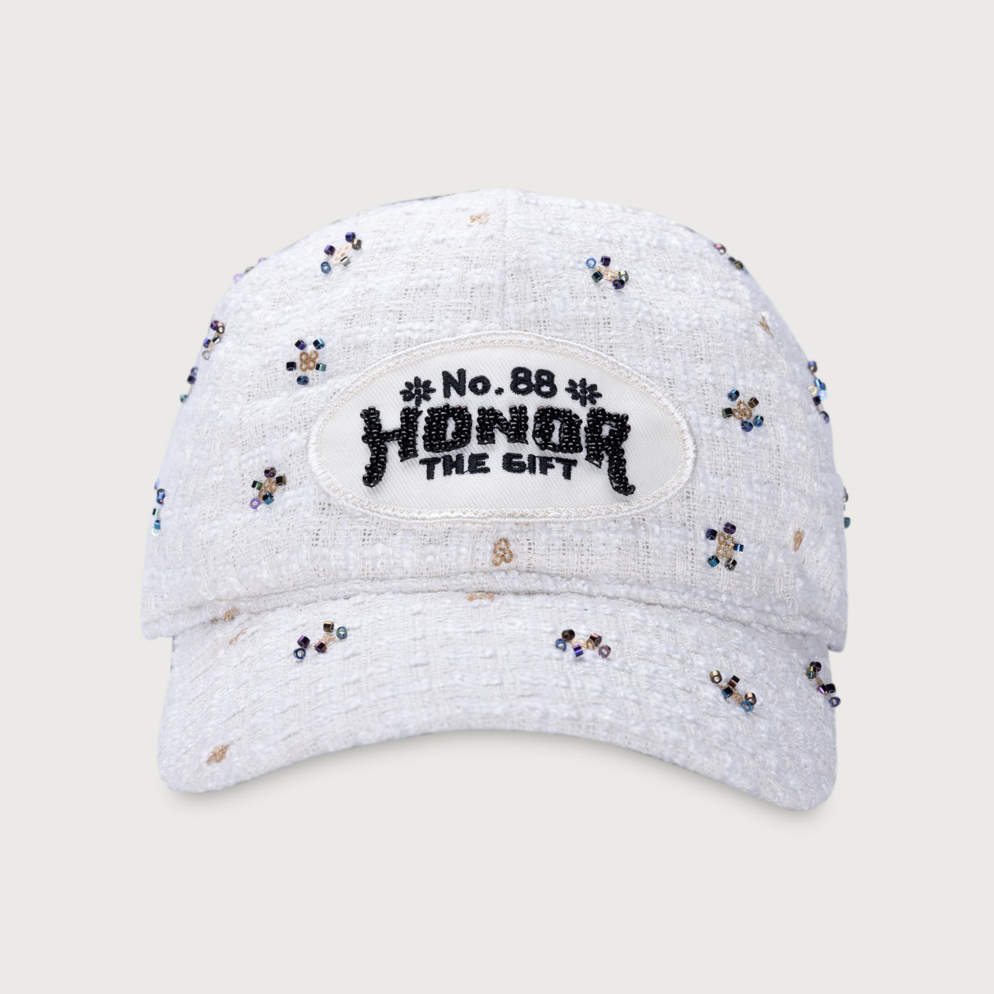 Beaded 6 Panel Cap - Bone