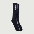 Embroidery Edge Ribbed Sock - Black