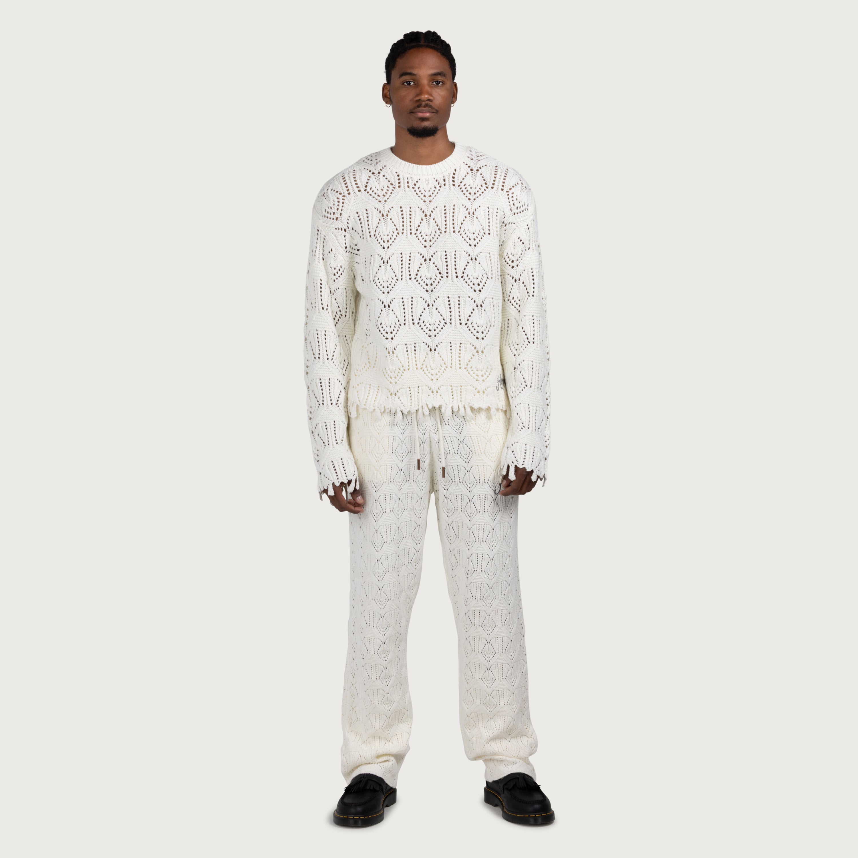 Cable Knit Pant - Bone